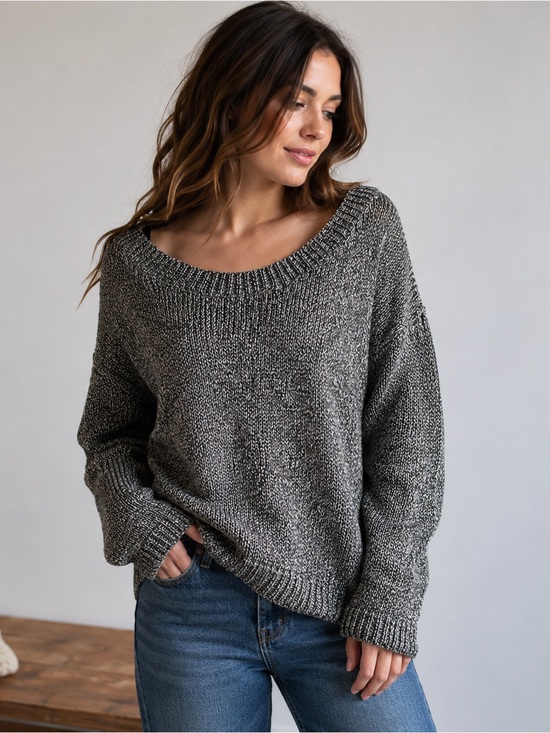 vertigo Sweaters - Vertigo Metallic Sweater Womens Large Black Gold Shimmer Knit Pullover Top